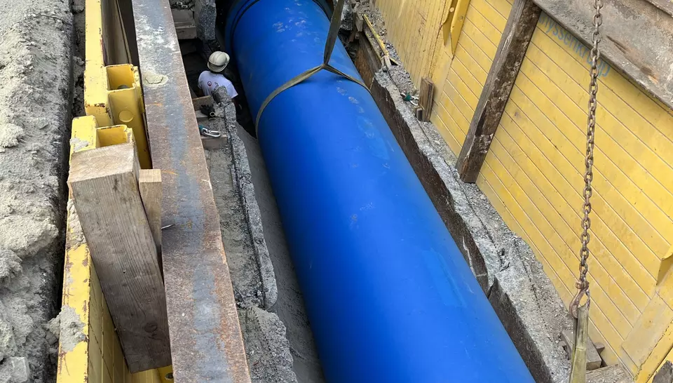 Sentab ivóvíz főnyomó vezeték átépítése 2