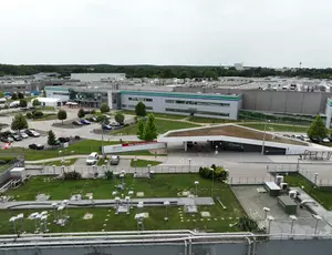 Oroszlányi membrángyár drón fotó